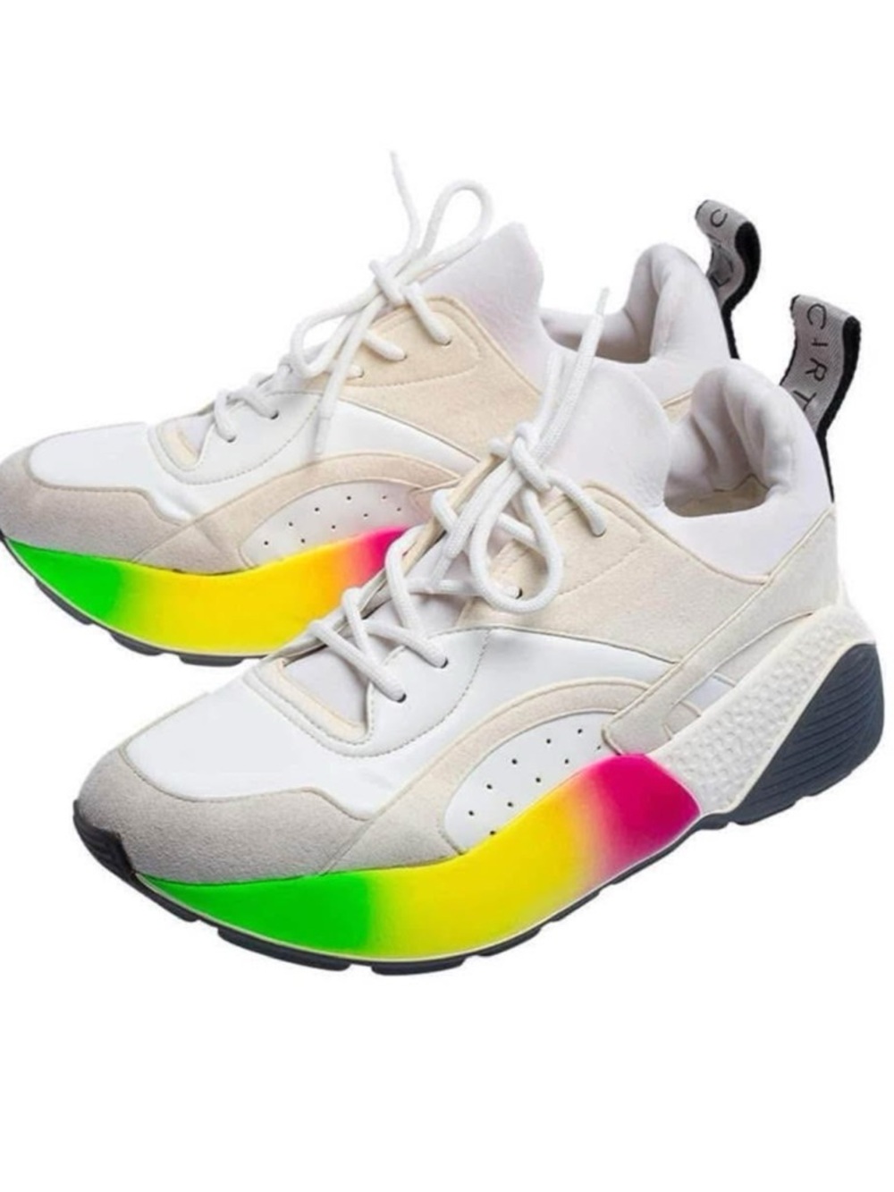 STELLA McCARTNEY  Eclypse Low Top Platform Rainbow Sneakers.